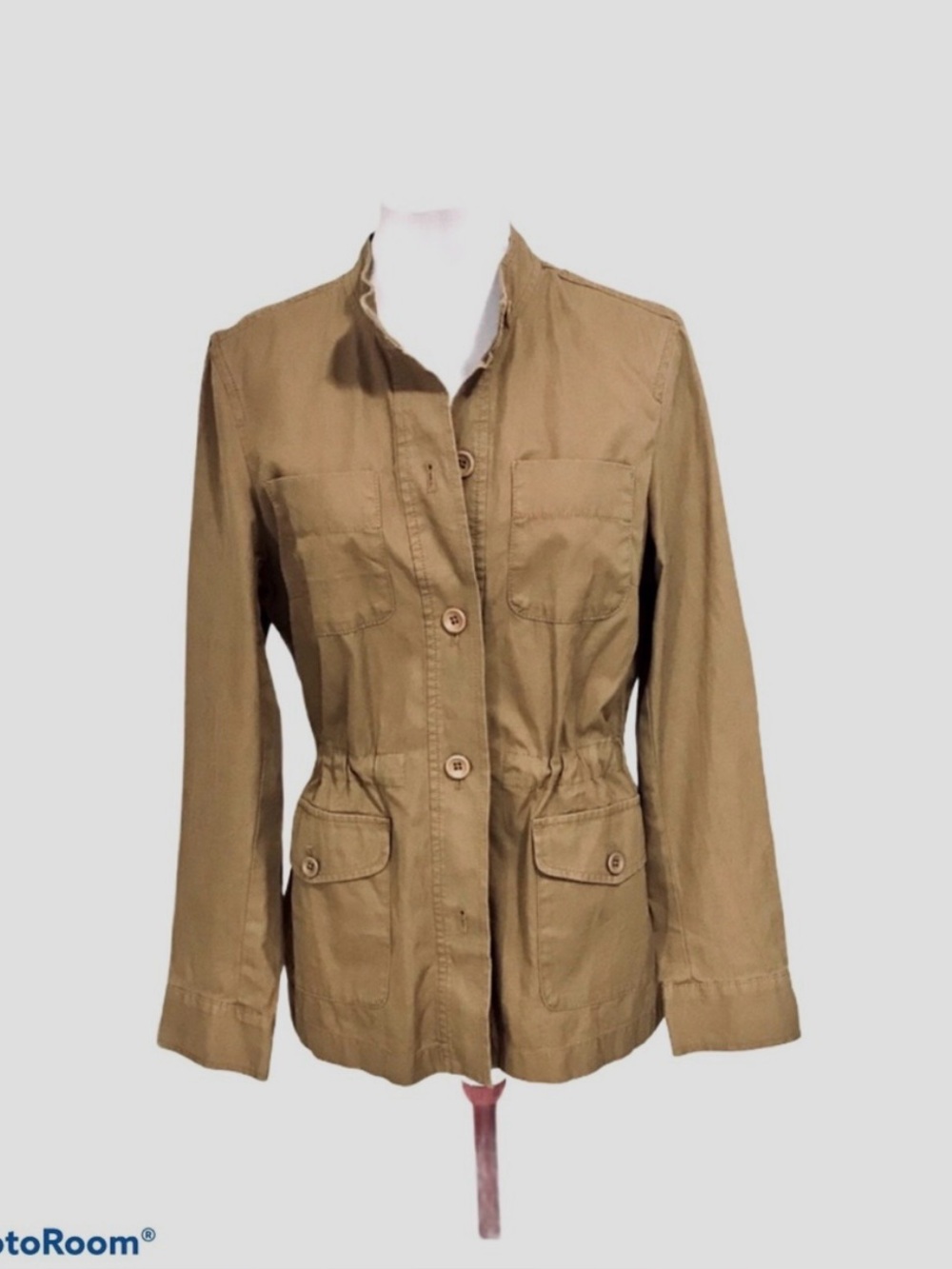 Lands' Ends Women’s Cotton Casual Twill Jacket. Khaki Walnut French Brown Size 2